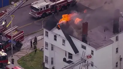 Crews battle massive fire in Malden