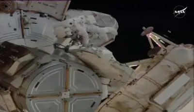 NASA astronauts step outside space station to perform the 5th all-female spacewalk