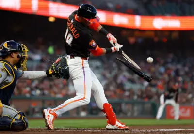 SF Giants’ Fitzgerald loses both torpedo bats on back-to-back singles at Petco Park